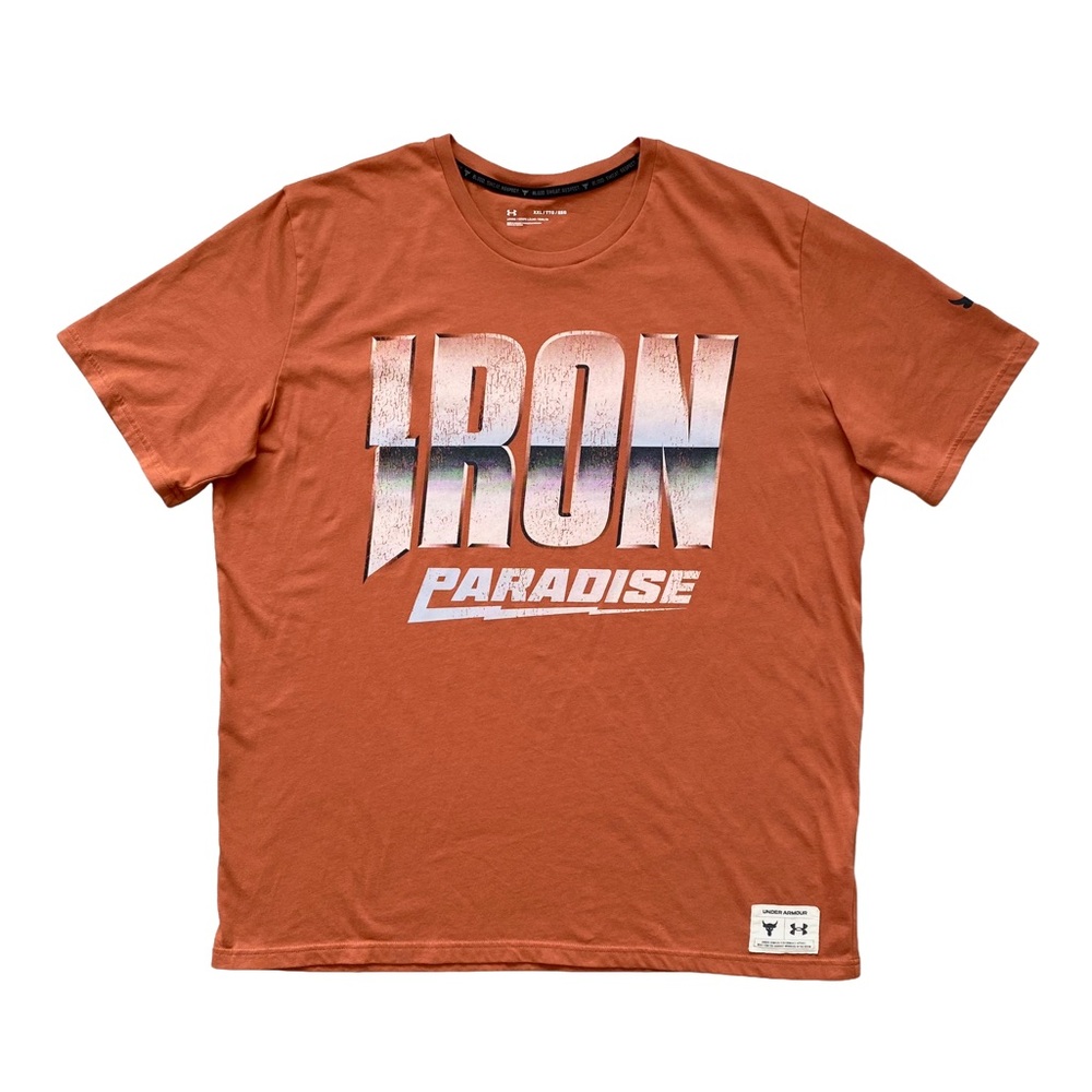 Under Armour Project Rock Dare To Fail T-Shirt Orange XXL Gym UA